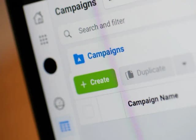 Facebook advertising campaign mockup showing targeted ad management for Indiana small businesses with audience targeting and conversion optimization